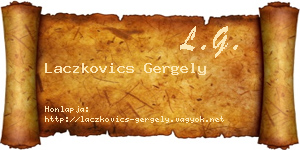 Laczkovics Gergely névjegykártya